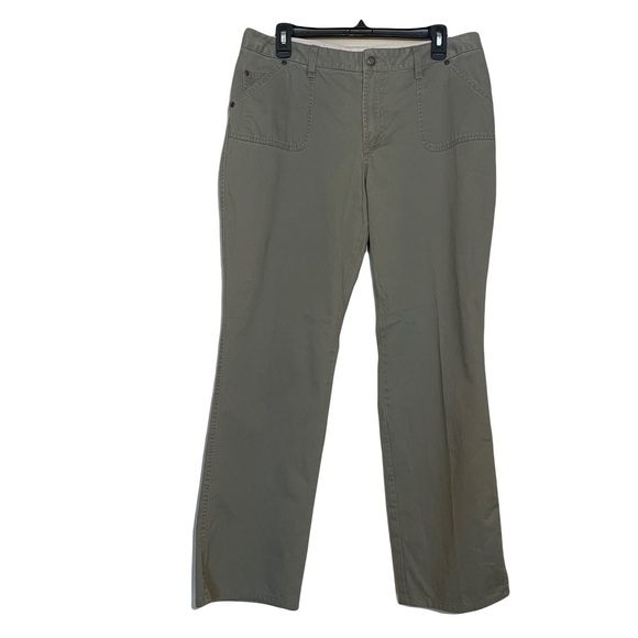 Green Chinos with Flat Front and Belt Loops women’s size 12 - Picture 1 of 7